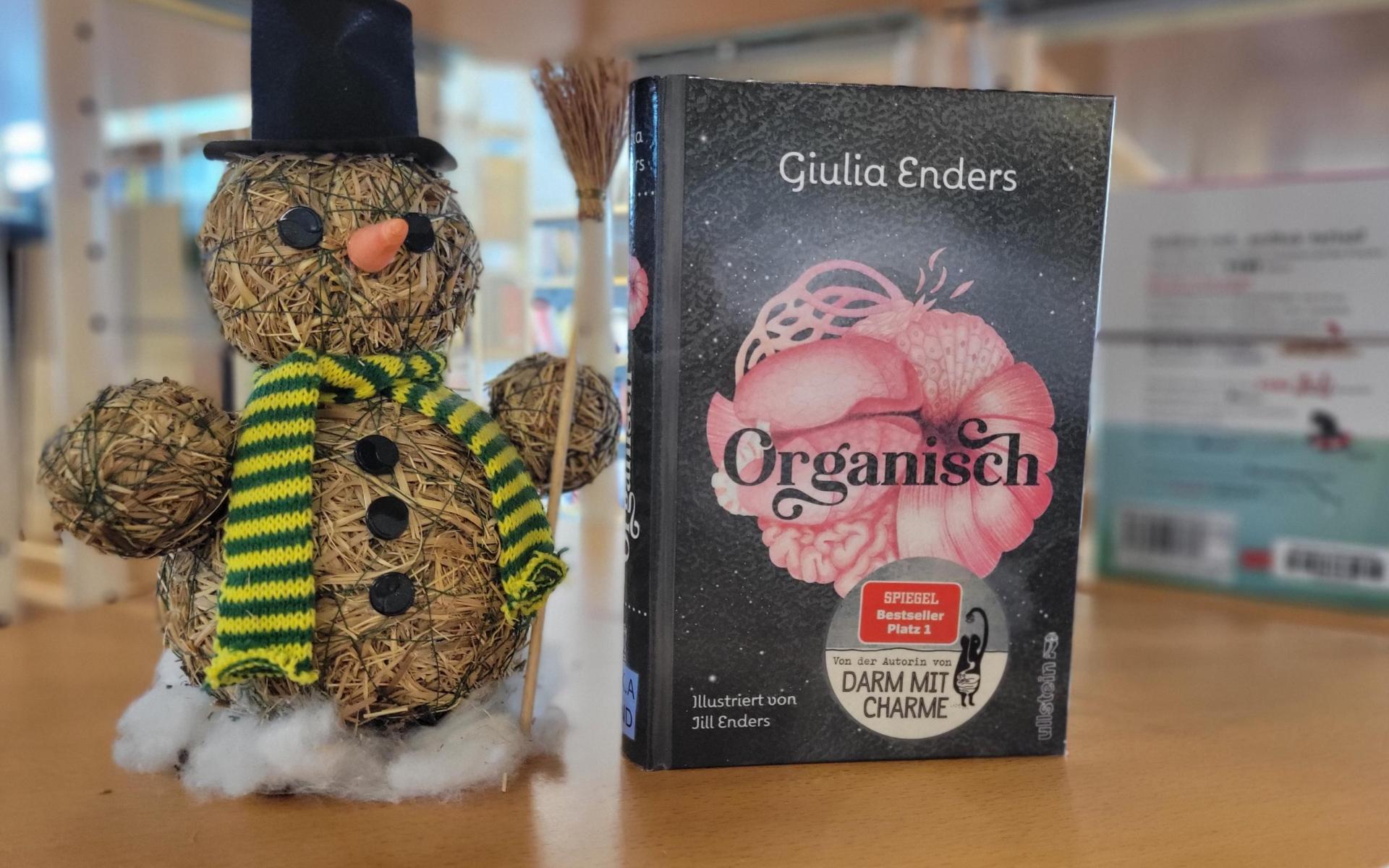 Schneemann mit Sachbuch